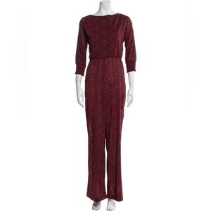 Alice + Olivia Printed Bateau Neckline Jumpsuit Size: S Fall Holidays